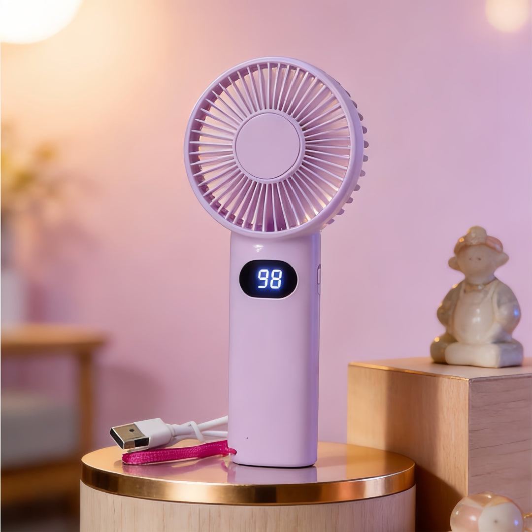 Women's portable high-performance hand fan with digital speed display Kalsten
