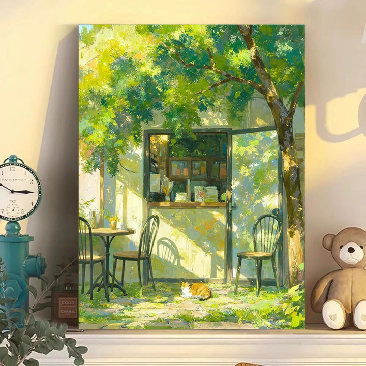 Cozy Café Scene Canvas Artwork Kalsten