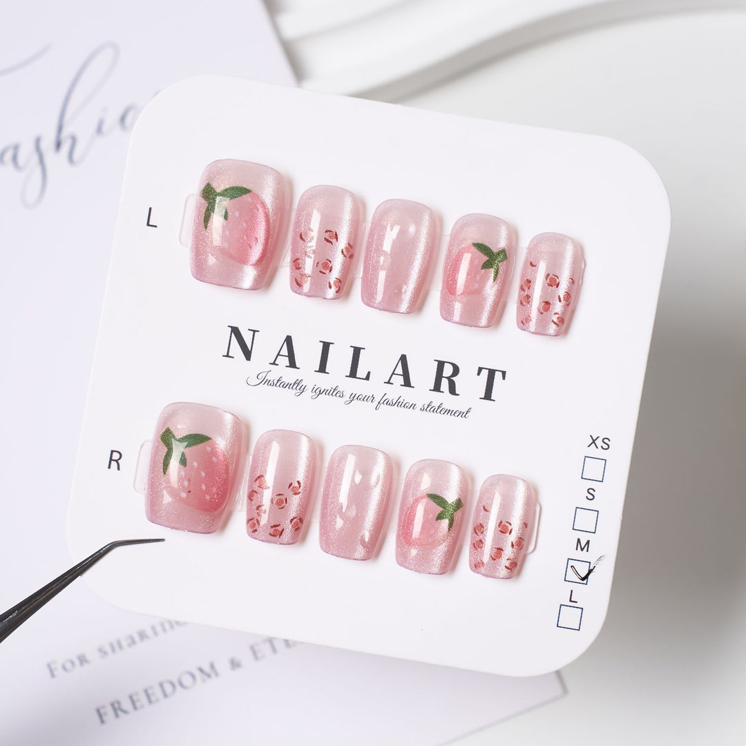 Artistic Press-On Nail Set with Cute Character Designs Kalsten