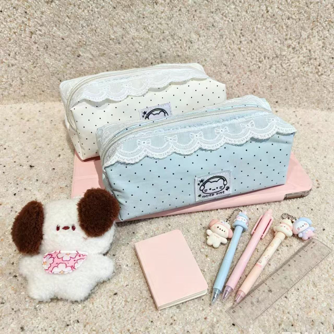 Stylish Lace Trim Pencil Case