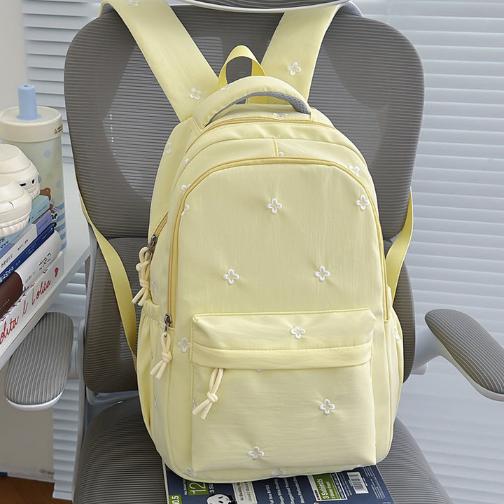 Embroidered Floral Patterned School Backpack Kalsten