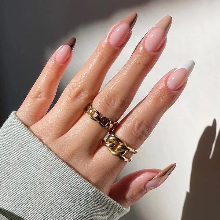 Artful gel nails with elegant gradient and fashionable accent Kalsten