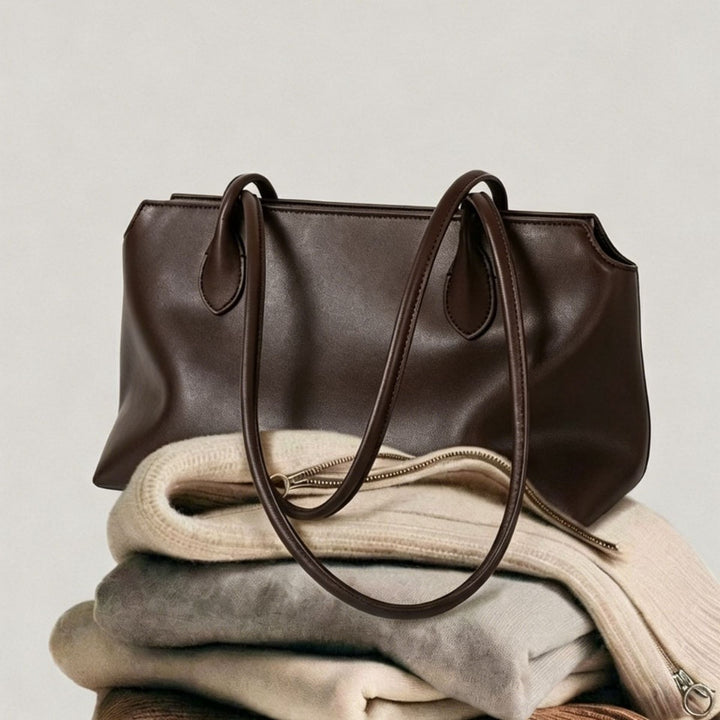 Long-Handle Structured Rectangle Shoulder Tote Bag