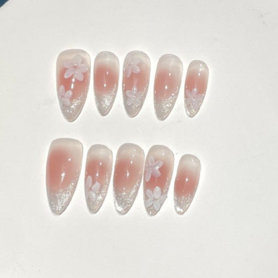 Floral Ombre Press-On Nail Art