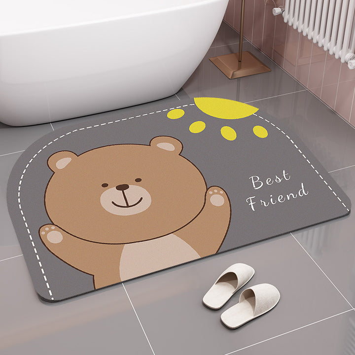 Cute Bear-Themed Bath Mat