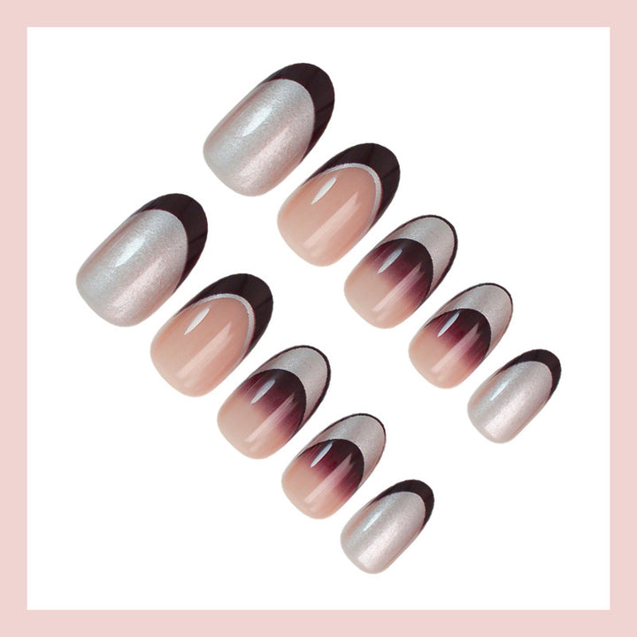 Artificial nail set with elegant gradient and glitter accents Kalsten