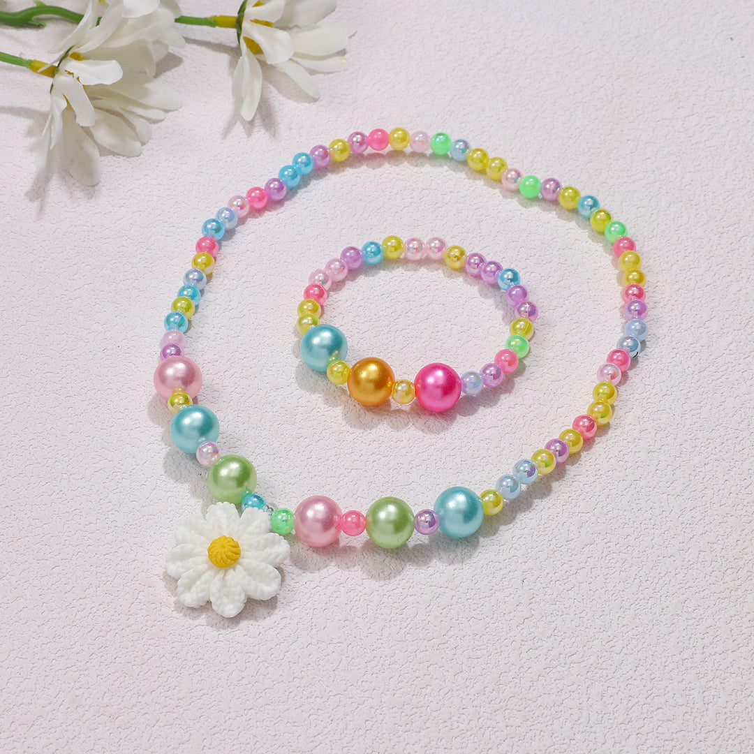 Playful jewelry set with flower pendant Kalsten