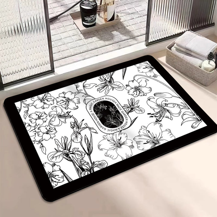 Floral Print Bath Mat Kalsten