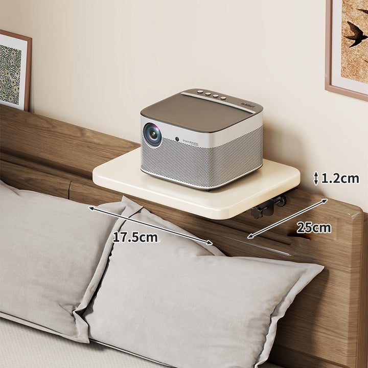 Wall-Mounted Slim Floating Headboard Shelf with Rounded Corners and Concealed Brackets