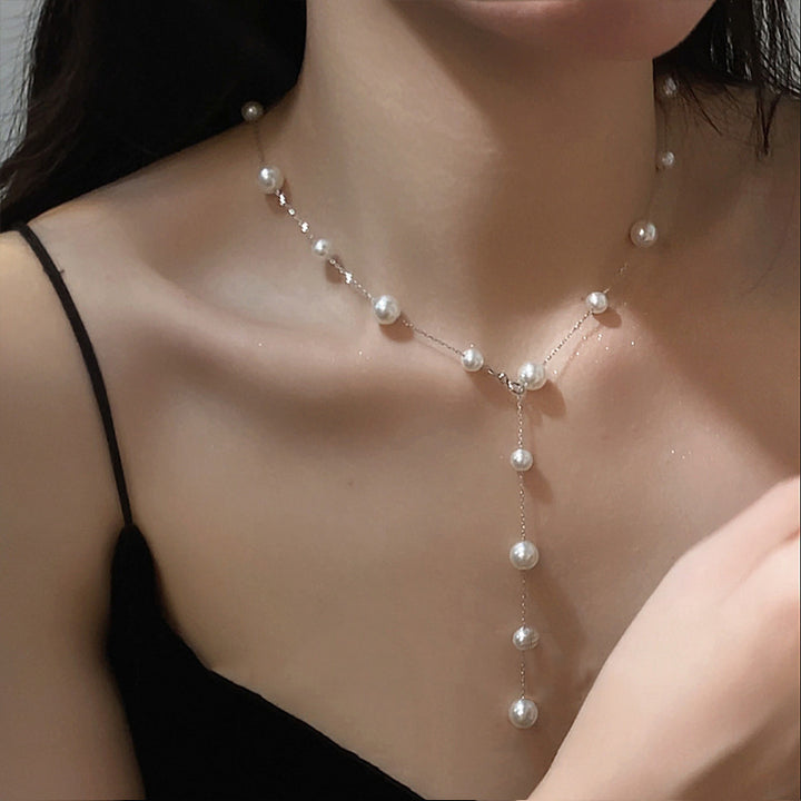 Pearl Drop Lariat Necklace Kalsten