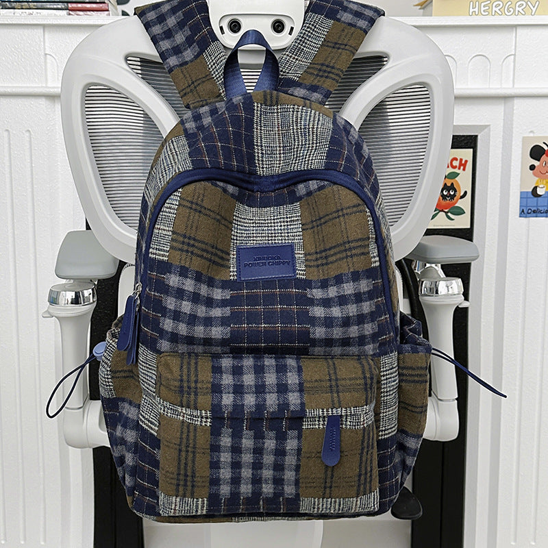 Stylish Vintage Plaid Backpack Kalsten