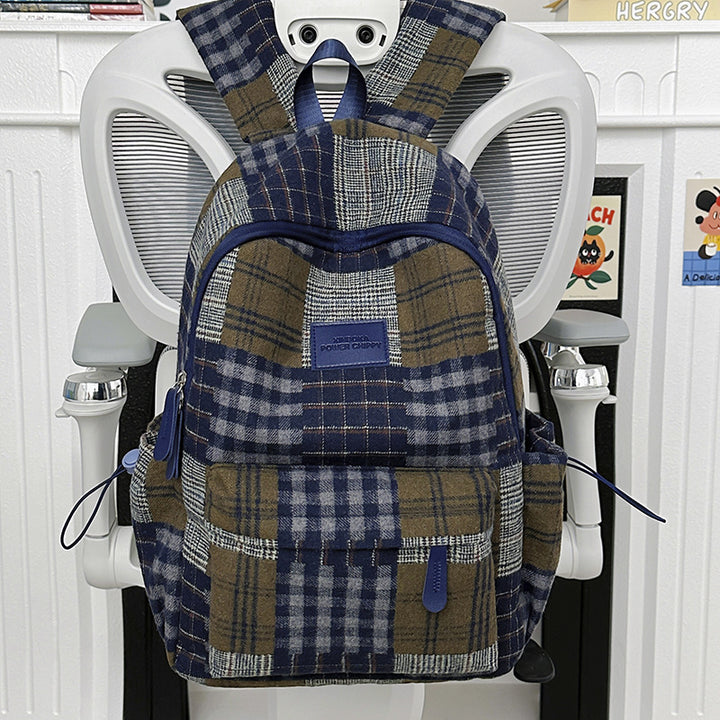 Stylish Vintage Plaid Backpack Kalsten