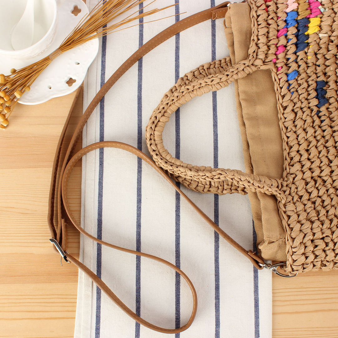 Handmade basket bag with colorful accents Kalsten