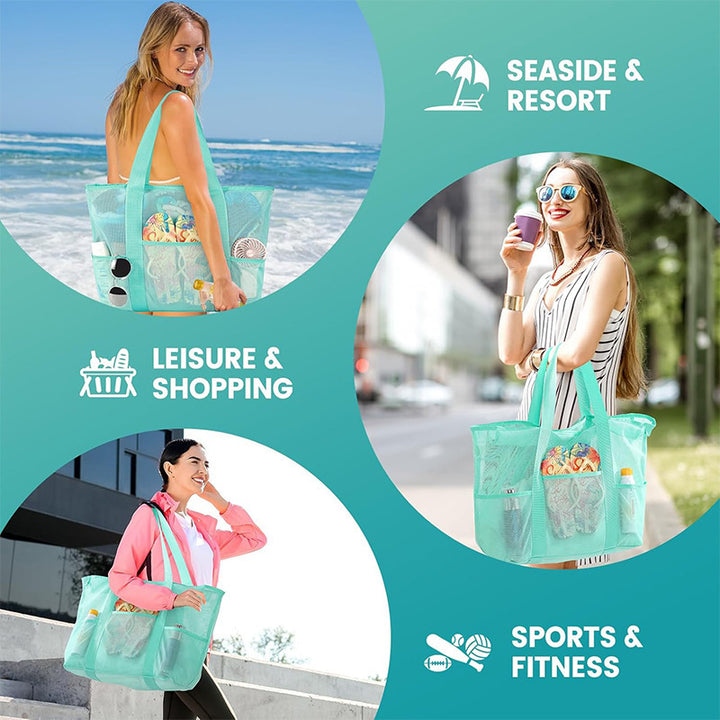 Multifunctional beach bag with practical mesh pockets Kalsten