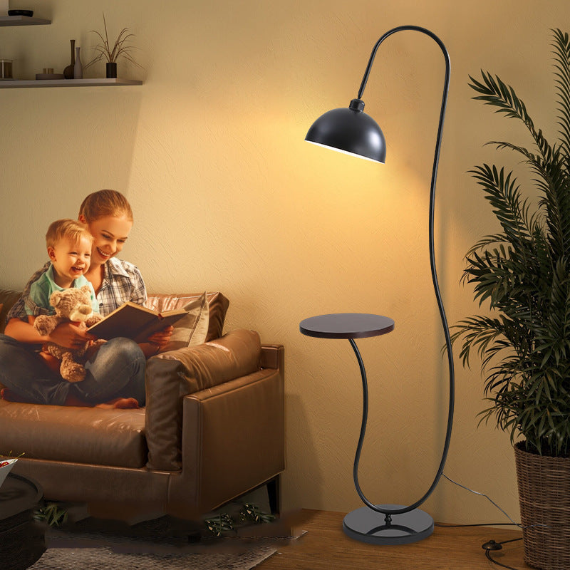 Modern Functional Floor Lamp with Integrated Side Table