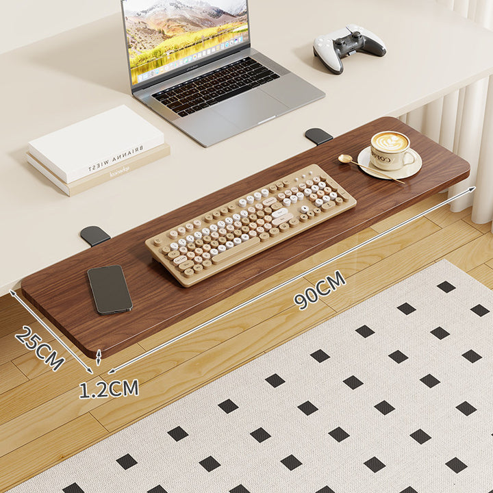 Clamp-On Foldable Bamboo Side Tray Table for Desk and Sofa