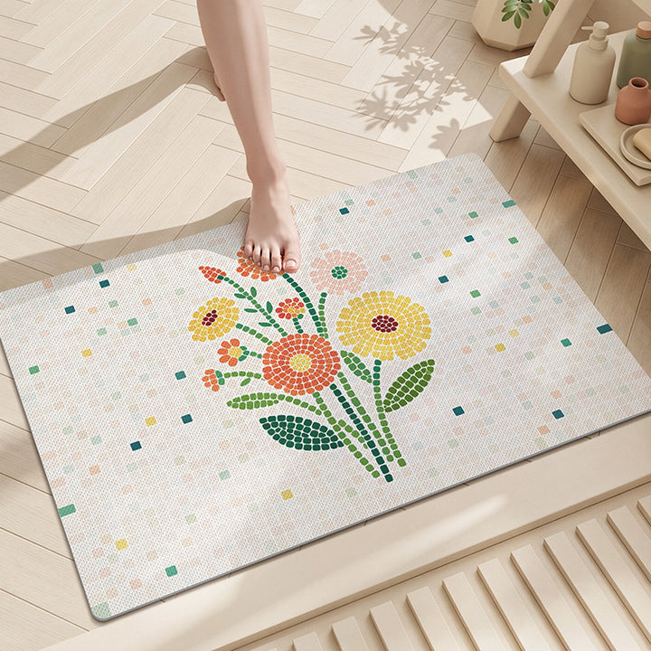 Floral Non-Slip Bath Mat Kalsten