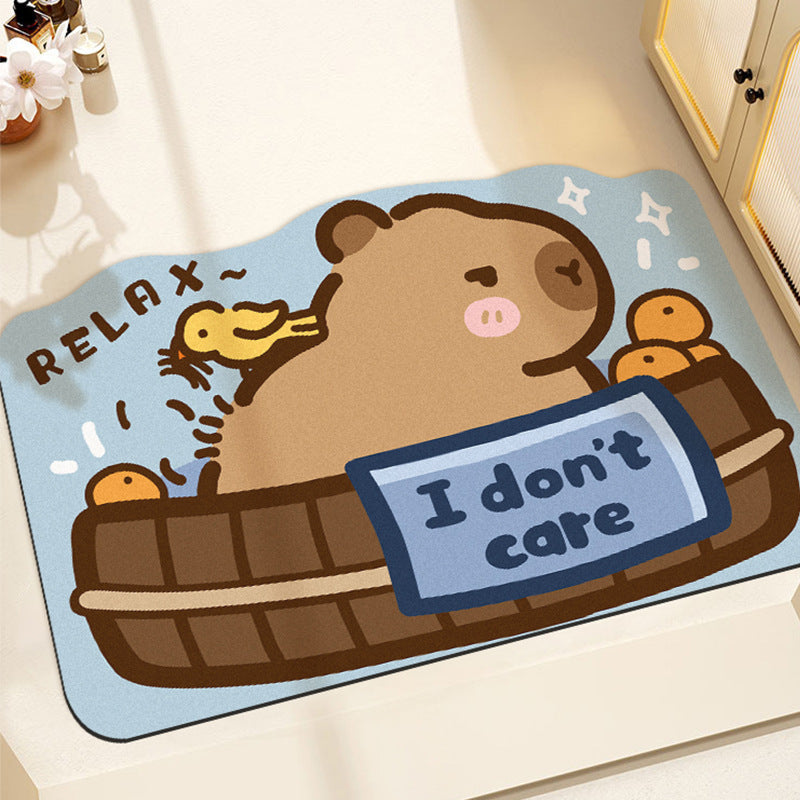 Cartoon Animal-Themed Bath Mat