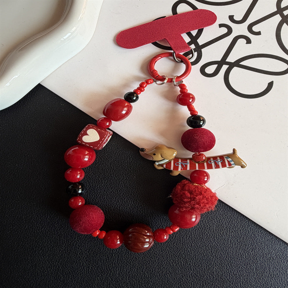 Playful Beaded Pet-Themed Keychain Kalsten