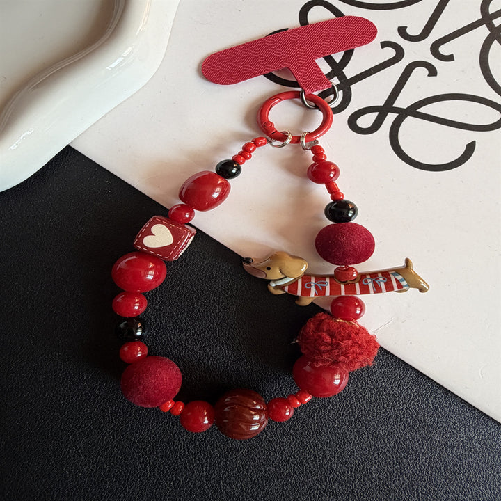 Playful Beaded Pet-Themed Keychain Kalsten