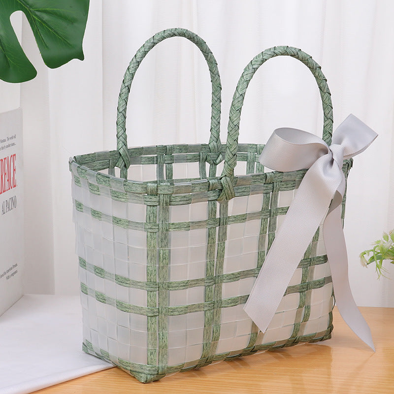 Stylish and spacious basket bag with bow accent Kalsten