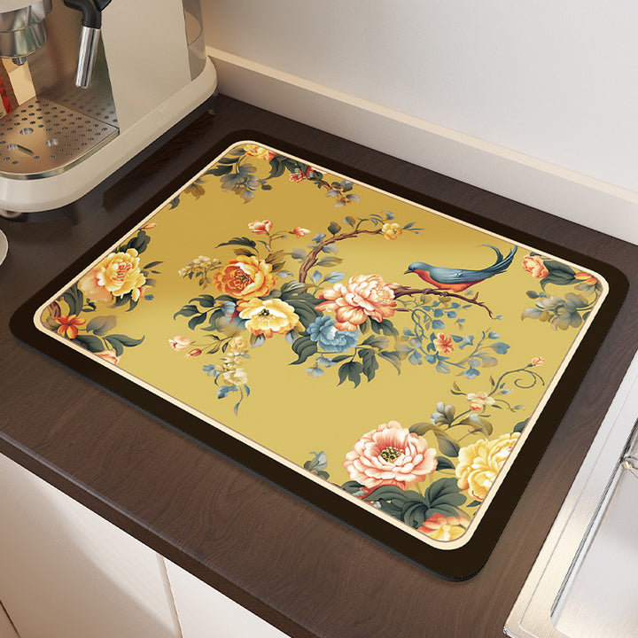 Vintage Floral Design Kitchen Comfort Mat Kalsten