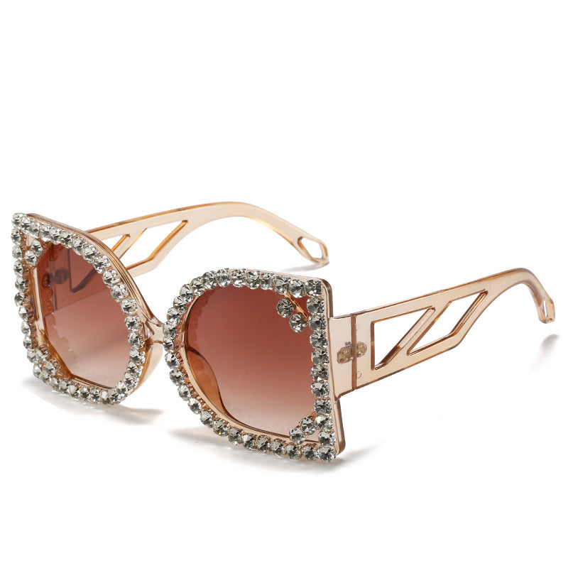 Statement Rhinestone-Embellished Hexagonal Sunglasses Kalsten
