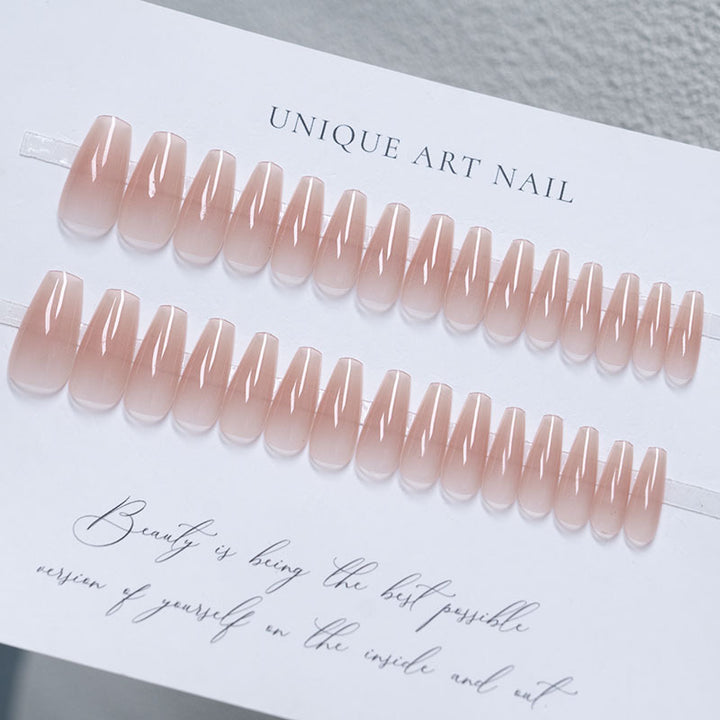Glossy Long Coffin Press-On Nails