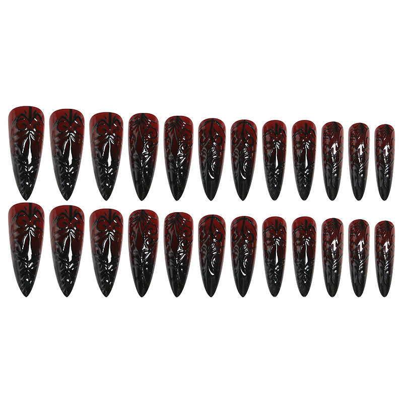 Artificial Nail Set with Elegant Floral Design Kalsten