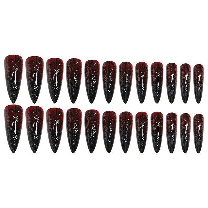 Artificial Nail Set with Elegant Floral Design Kalsten