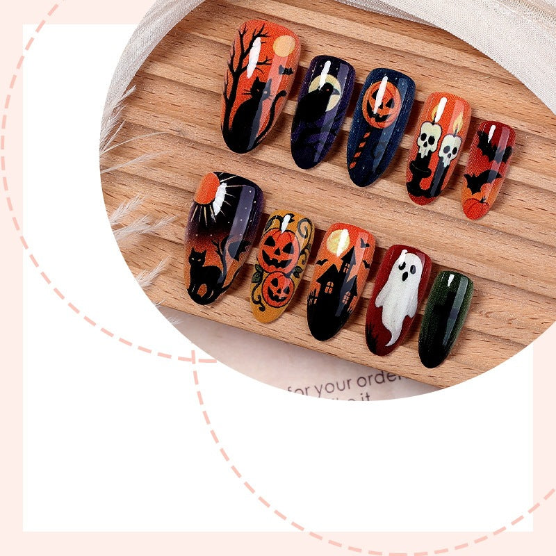 Acrylic Nail Set with Halloween Designs Kalsten