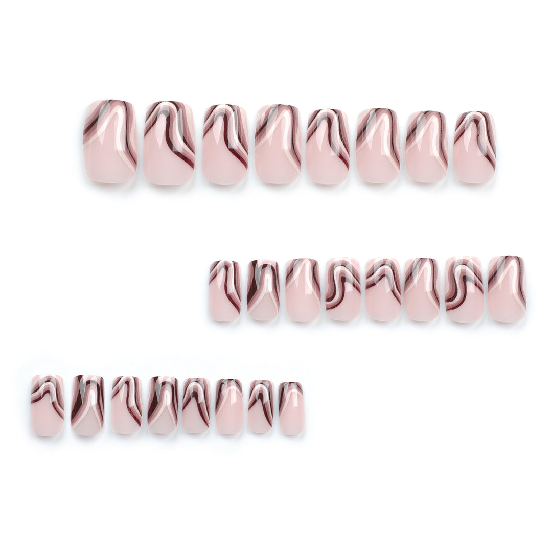 Artful Gel Nails with Elegant Wave Design Kalsten