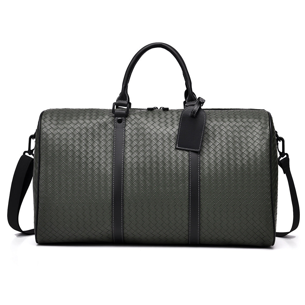 Woven Faux Leather Travel Duffel Bag Kalsten