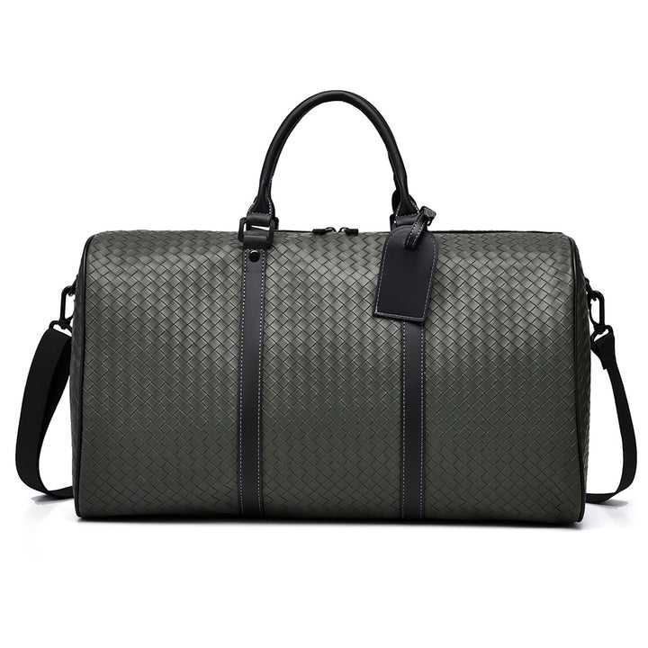 Woven Faux Leather Travel Duffel Bag Kalsten