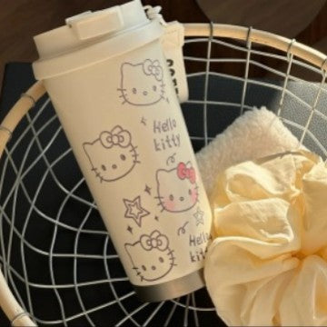 Ladies Insulated Drinking Bottle with Practical Flip Lid and Charming Hello Kitty Design Kalsten