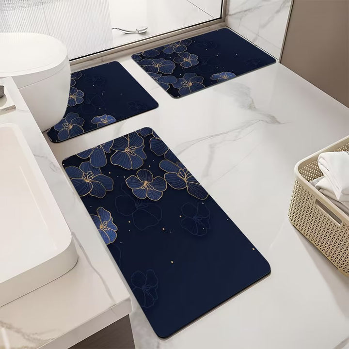 Floral Patterned Bathroom Mat Set Kalsten