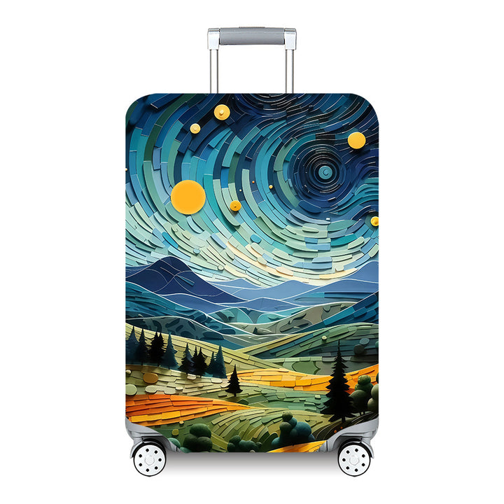 Unisex hard-shell travel suitcase with artistic landscape design Kalsten