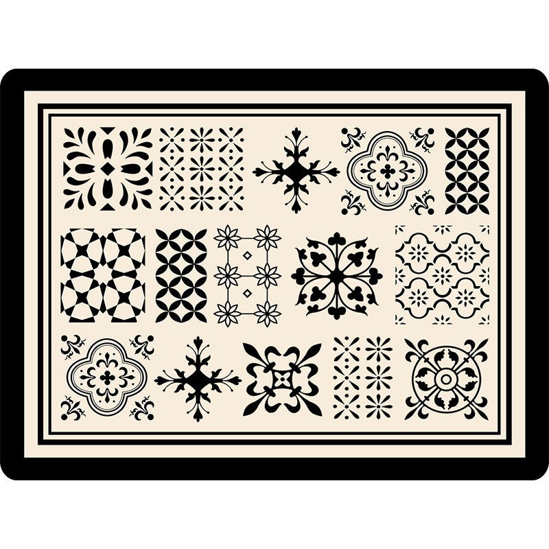 Decorative Floral Print Kitchen Mat for Home