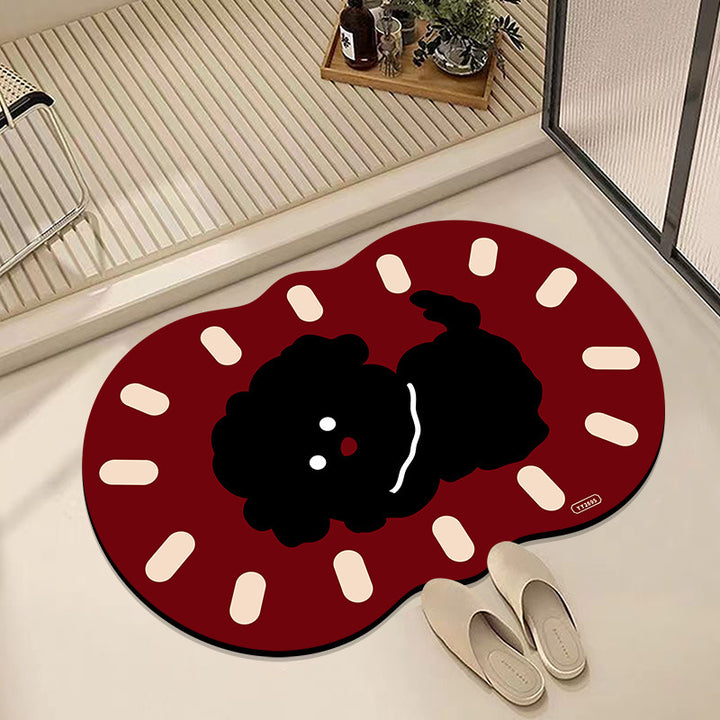 Cute Dog-Themed Plush Bath Mat