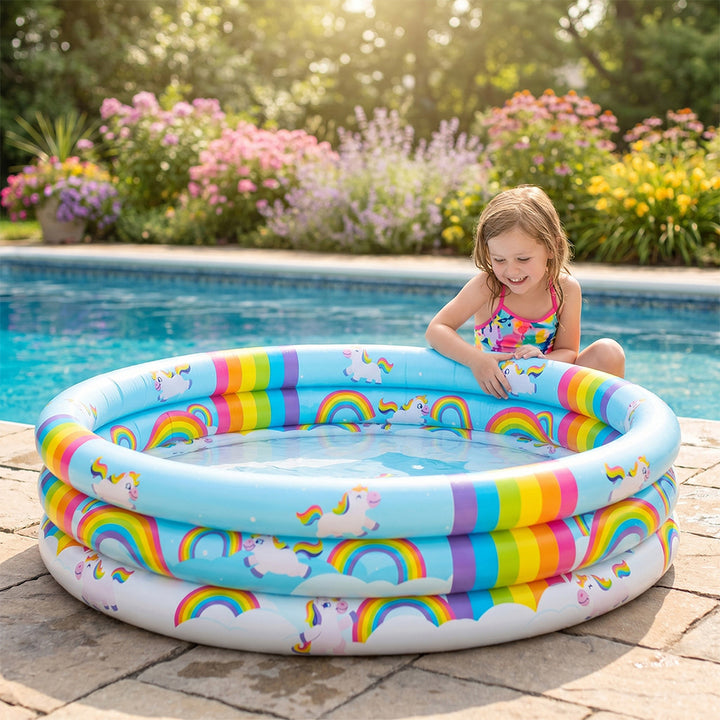 Unisex Inflatable Kids' Swimming Pool with Unicorn Design Kalsten