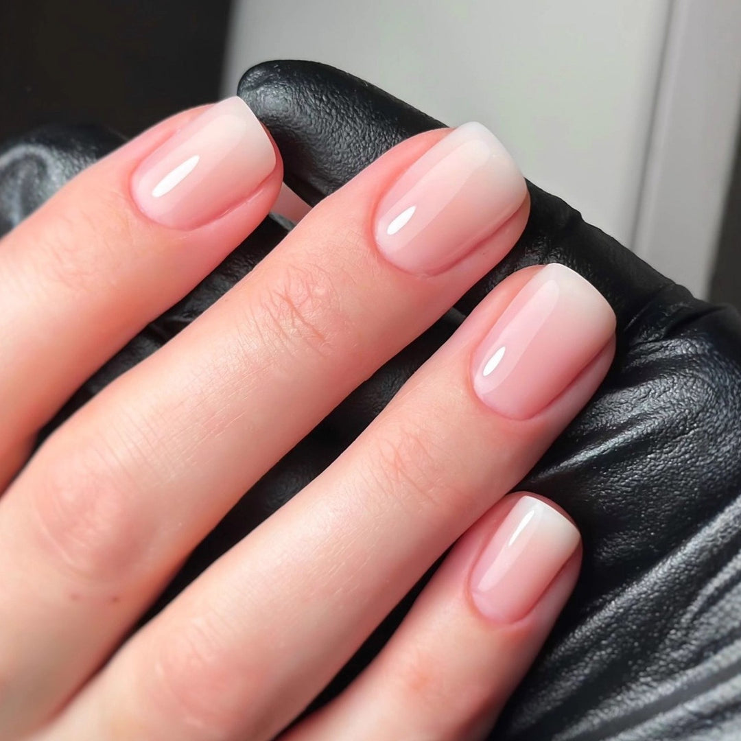 Elegant Artificial Nails with French Manicure and Glitter Effects Kalsten