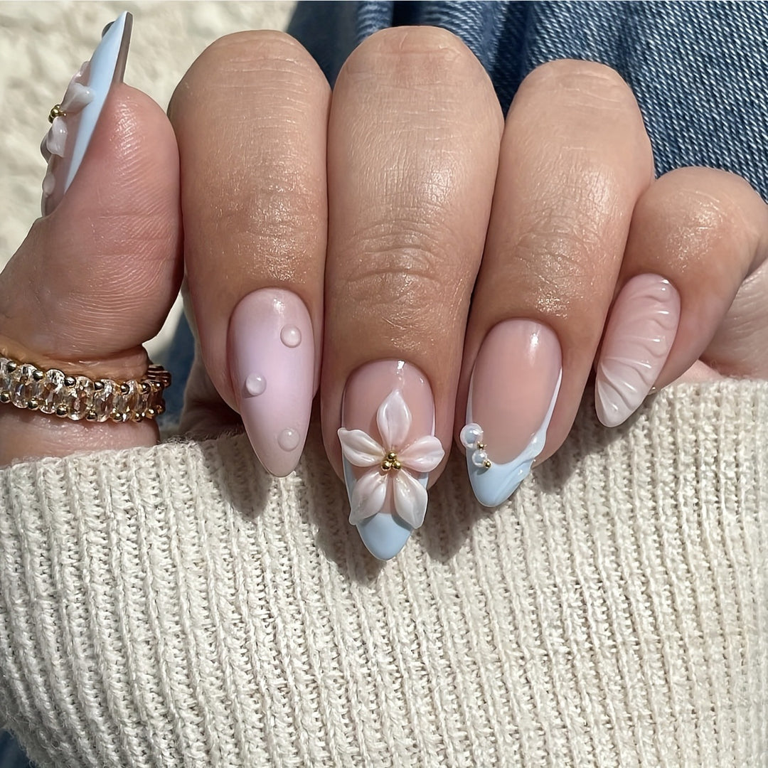 Artistic Floral Nail Enhancements Kalsten