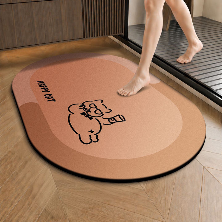 Funny Cartoon Cat-Themed Anti-Slip Bath Mat