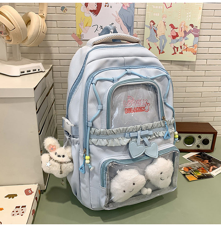 Transparent Front Pocket Casual Backpack Kalsten