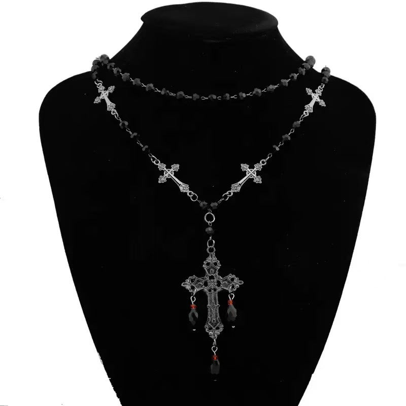 Long Beaded Cross Necklace Kalsten