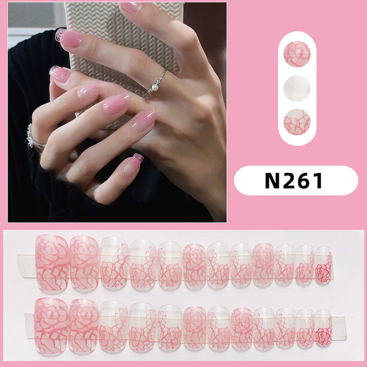 Floral Patterned Press-On Nail Set