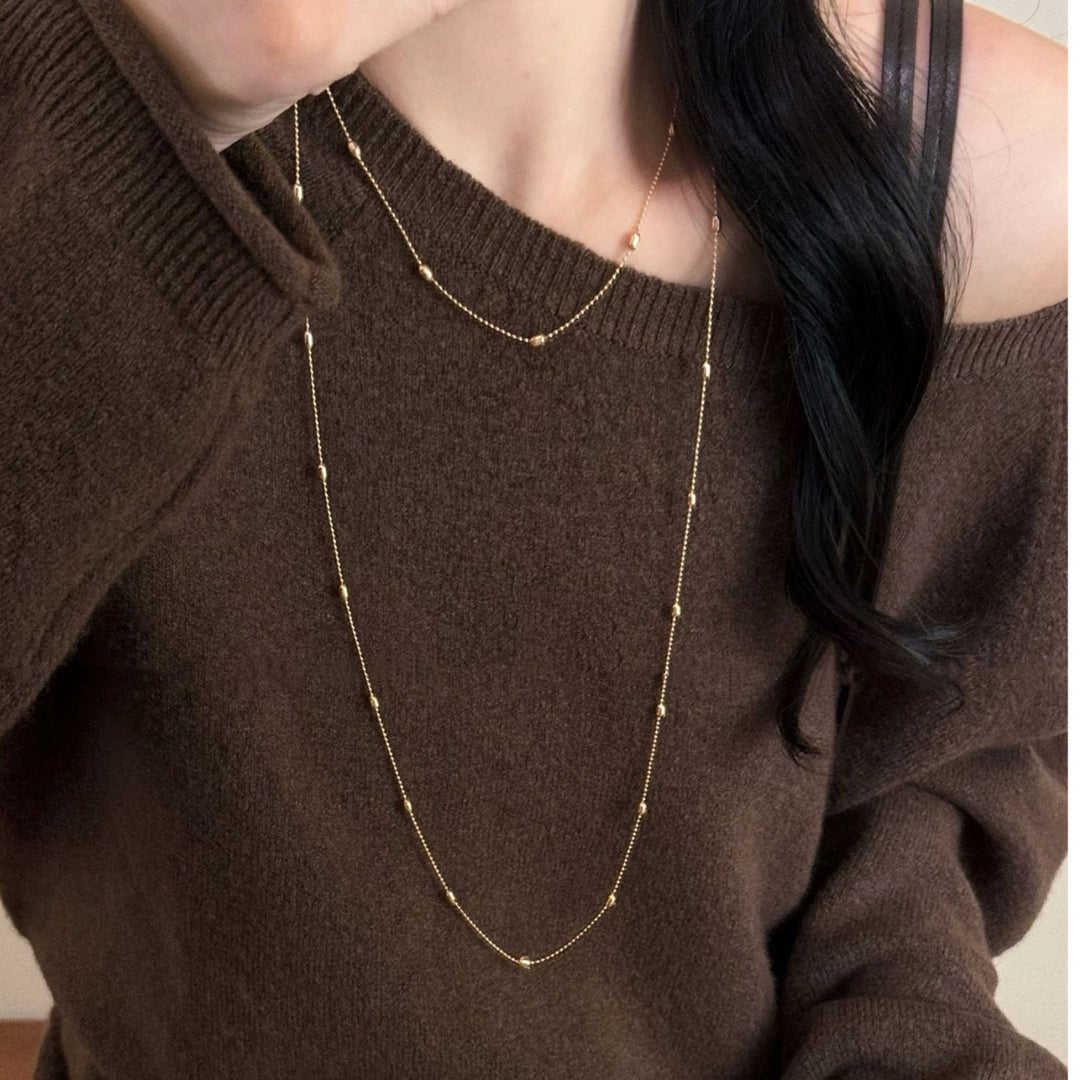 Delicate Silver Layered Chain Necklace Kalsten