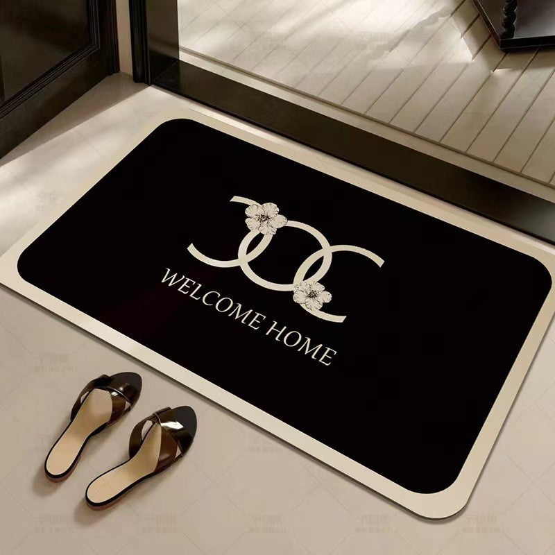 Decorative Floral Phrase Entrance Mat