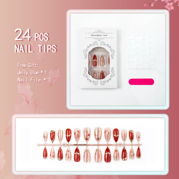 Gilded Frame Decorative Press-On Nail Set