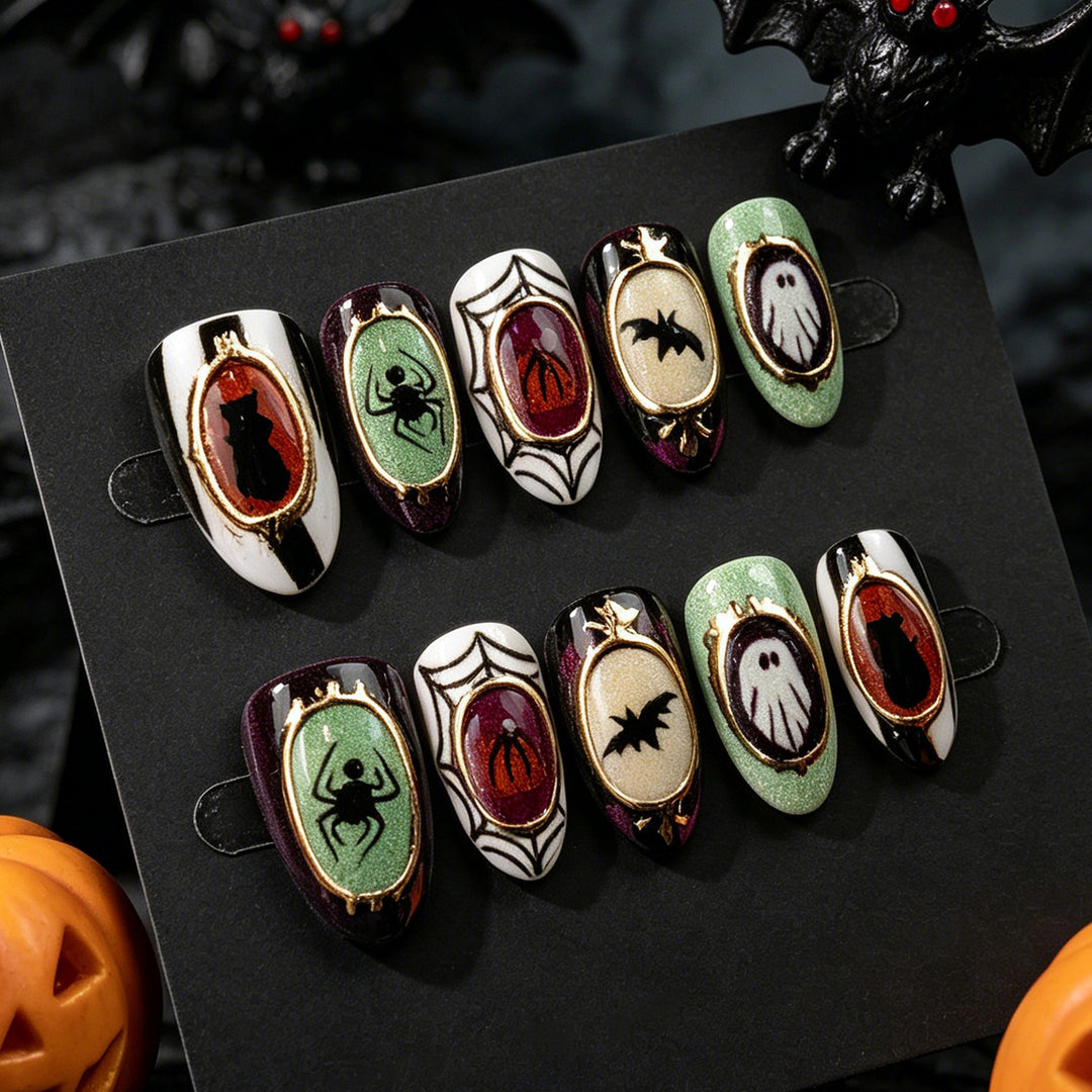 Halloween-Themed Press-On Nail Art Set 1790738650